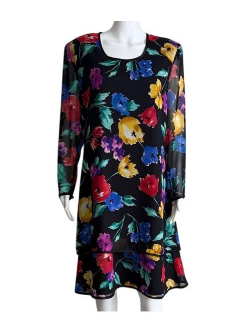 Anne Crimmins for Umi Collections 100% Silk Floral Dress – Size M/L